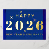 Oudejaarsavond Vakantie Feest Folie Uitnodiging (Voorkant)