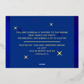 Oudejaarsavond Vakantie Feest Folie Uitnodiging (Achterkant)