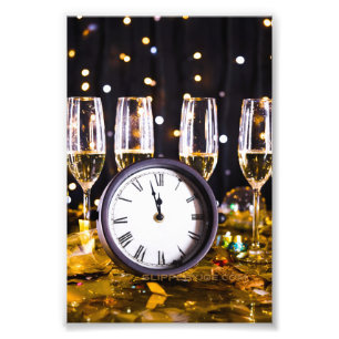 Oudejaarsavond viering SlipperyJoe's champagne Foto Afdruk
