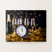 Oudejaarsavond viering SlipperyJoe's champagne Legpuzzel (Horizontaal)