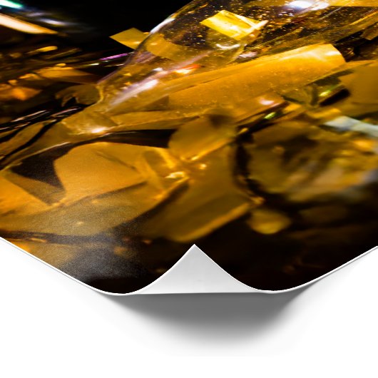 Oudejaarsavond viering SlipperyJoe's champagne Perfect Poster (Hoek)