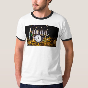Oudejaarsavond viering SlipperyJoe's champagne T-shirt
