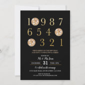 Oudejaarsfeest Black Gold Disco Ball Kaart (Voorkant)