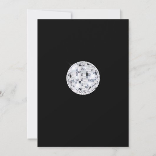 Oudejaarsfeest Black Silver Disco Ball Kaart (Achterkant)
