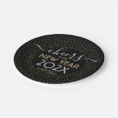 Oudejaarsfeest juicht zwarte en gouden Confetti Papieren Bordje (Gekanteld)