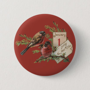 Oudejaarsvogels Ronde Button 5,7 Cm