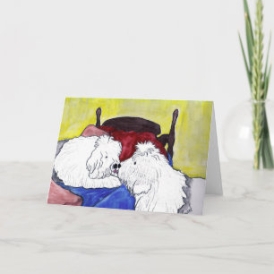 Oudengelse herdershonden kussen welterusten kaart