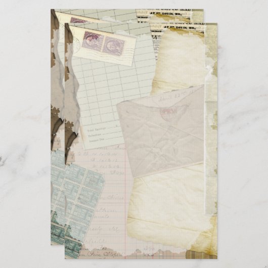  oudepapierwaren briefpapier (Voorkant / Achterkant)