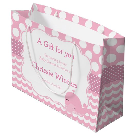 Ouder & Baby Walvis Roze Meisje Baby Dank u Groot Cadeauzakje (Achterkant Gekanteld)