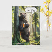 Ouder Beer met bier Kaart (Gele Bloem)