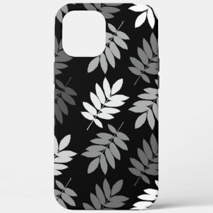 Ouder blad Lg patroon Zwart Wit Grijs iPhone 12 Pro Max Hoesje
