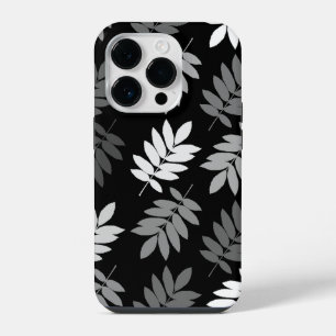 Ouder blad Lg patroon Zwart Wit Grijs iPhone 14 Plus Hoesje