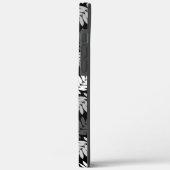 Ouder bladpatroon zwart wit grijs Case-Mate iPhone case (Achterkant / Links)