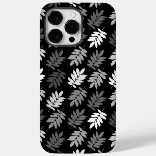 Ouder bladpatroon zwart wit grijs Case-Mate iPhone 14 pro max hoesje