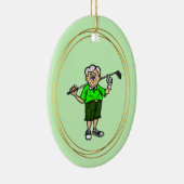Ouder Grijs Haar Mannelijk Golfer Ornament (Rechts)