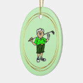 Ouder Grijs Haar Mannelijk Golfer Ornament (Links)