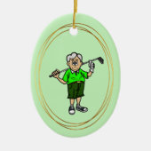 Ouder Grijs Haar Mannelijk Golfer Ornament (Voorkant)