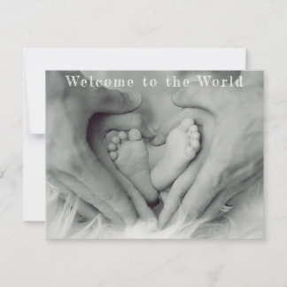 Ouder Handen en Baby Voeten Welkom op de Wereld Aankondiging