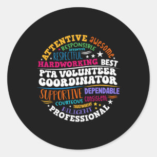 Ouder Leerkracht Vereniging Pta Vrijwilliger Coörd Ronde Sticker