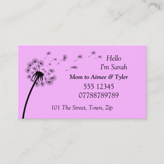 Ouder, Mam Contact Visitekaartje (Voorkant)