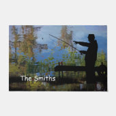 Ouder Man Gevist Pensioendeklep Deurmat (Voorkant)