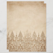 Ouder perkamentpapier Damask Motif (Voorkant / Achterkant)