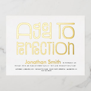 Ouder tot in de perfectie verjaardagsfeestje van m folie uitnodiging briefkaart