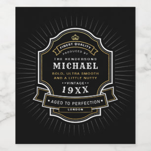 Ouder tot perfectie Naam & Geboorte Jaar Verjaarda Wijn Etiket