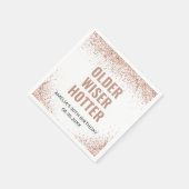 Ouder, Wijzer, Heter Verjaardag Roze Glitter Servet (Hoek)