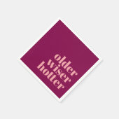 Ouder Wiser Hotter Bold Paarse Roze Verjaardag Servet (Hoek)