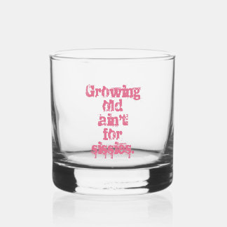 Ouder worden is niet voor Sissies Pink Letters Whisky Glas