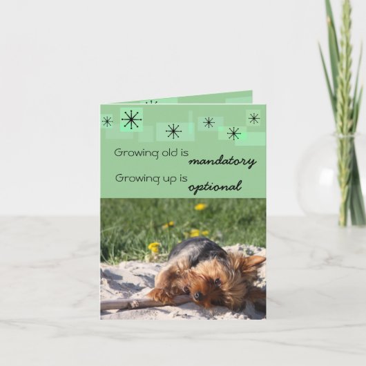 Ouder worden is verplicht Opgroeien is optioneel Kaart (Voorkant)
