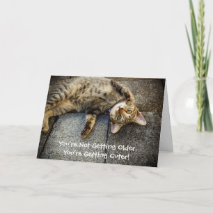 Ouder worden & Schattige Kitty Cat Verjaardag Kaar Kaart