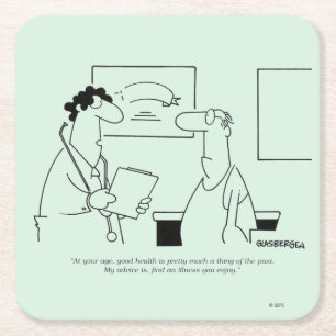 Ouder worden vierkante kartonnen onderzetter