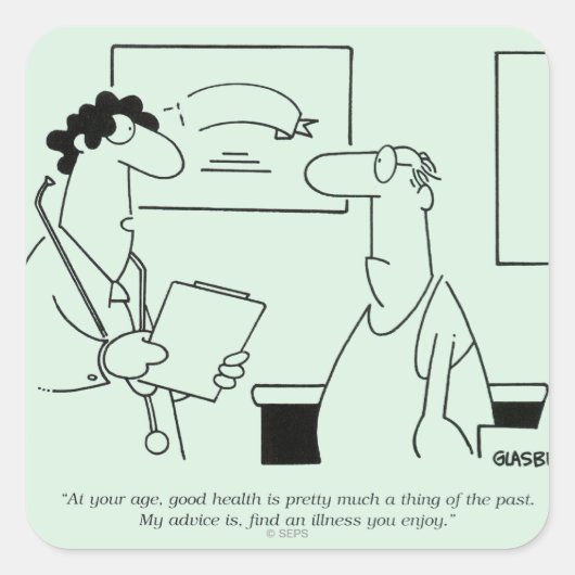 Ouder worden vierkante sticker (Voorkant)