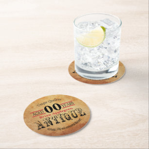 Ouderdom, Antiek en ontwerp van de halve dag Ronde Kartonnen Onderzetter