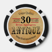 Ouderdom, Antiek, gerijpt en 30e verjaardag Pokerchips (Achterkant)