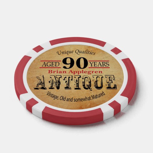 Ouderdom, Antiek, gerijpt en 90e verjaardag Pokerchips (Enkel)