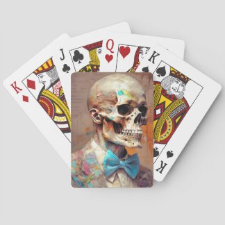 Ouderdom Elegantie: skeletonkunst Pokerkaarten