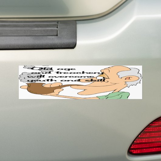 Ouderdom en loopwerk bumpersticker (Op auto)