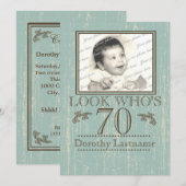 Ouderdom Hout 70e Verjaardag Foto Kaart (Voorkant / Achterkant)
