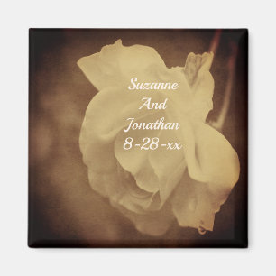Ouderdom Sepia Roos Bloemen Huwelijk Magneet