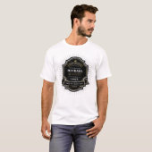 Ouderdom tot perfect label met naam en geboortejaa t-shirt (Voorkant volledig)