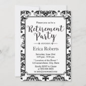 Ouderdomskassy Black & White Damask Kaart (Voorkant)