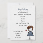 Ouderdomsmeisje met wijnglas kaart (Voorkant)