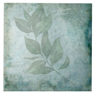 Oudere Botanische Tegel - Aqua and Bone V8 Tegeltje