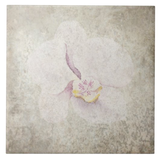 Oudere Botanische Tegel - Aqua en Bone V5 Tegeltje (Voorkant)