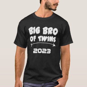 Oudere Broer van Tweeling 2023 Baby Aankondiging J T-shirt