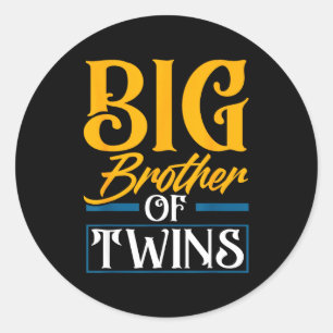 Oudere Broer Van Tweeling Nieuwe Broer Broer Funny Ronde Sticker