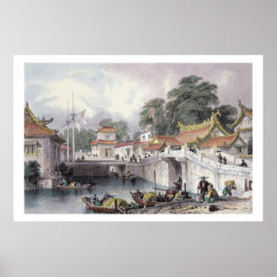 Oudere brug over de rivier de Chapro, c.1850 (c Poster